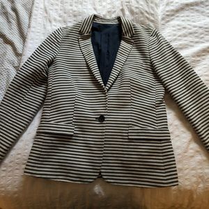 Navy and white stripped blazer